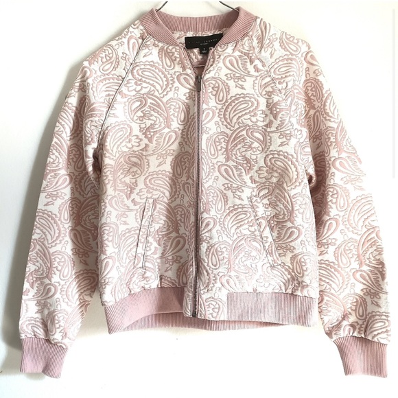 Victoria Beckham x Target | Pale Pink paisley Bomber Sz S - Picture 2 of 6